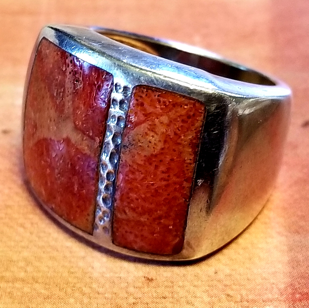 Rare Silpada Sterling Silver & Coral Ring